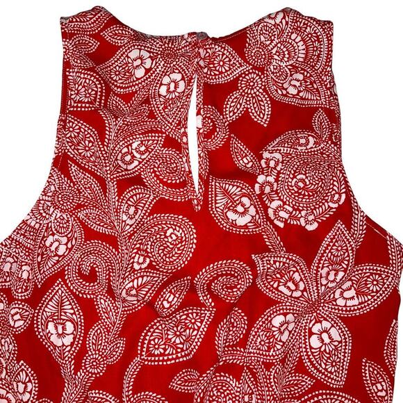 Show Me Your Mumu Riri Romper Aquarius Paisley Red & White Ruffle Leg Size L - Picture 9 of 13